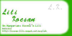 lili kocsan business card